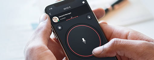 Push-to-talk app button