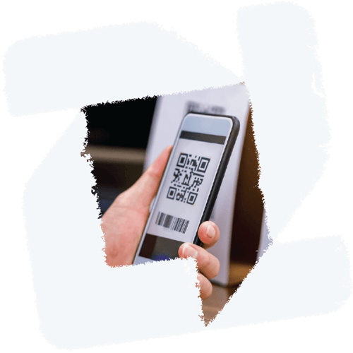 QR Assist logo + phone