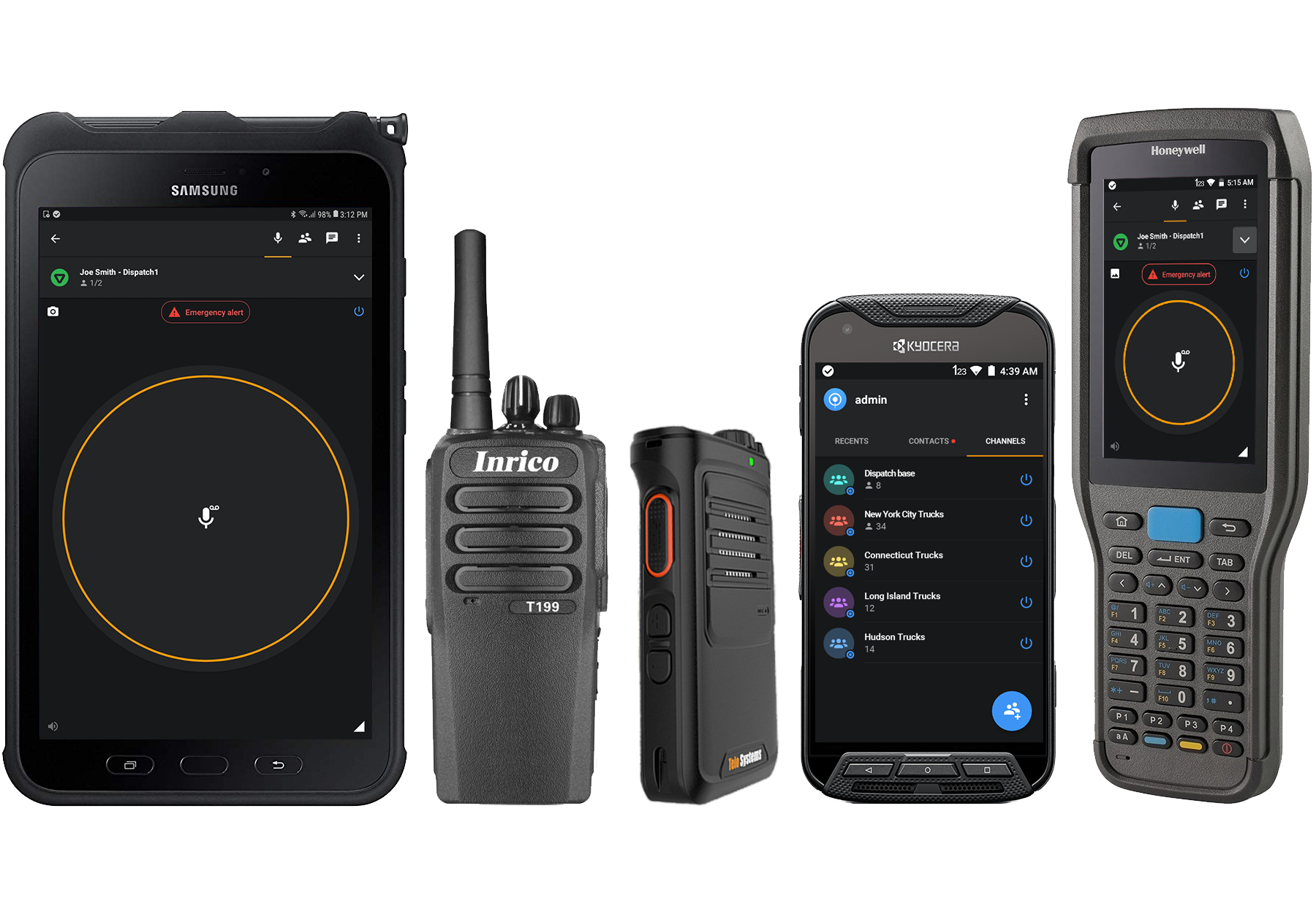 Device line-up with Zello